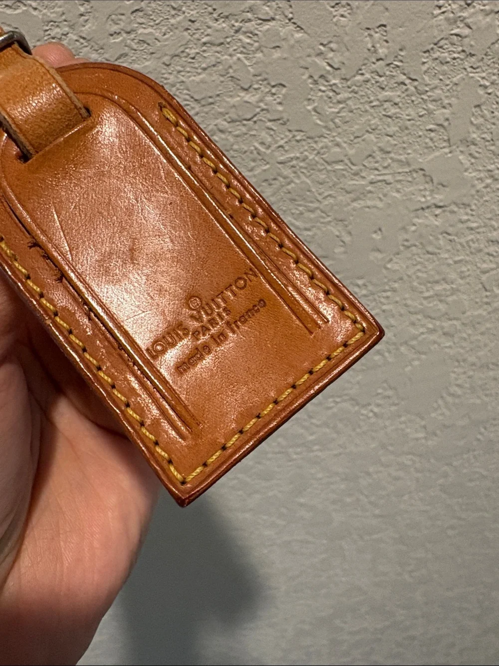 Louis Vuitton Brown Leather Luggage Tag Mini